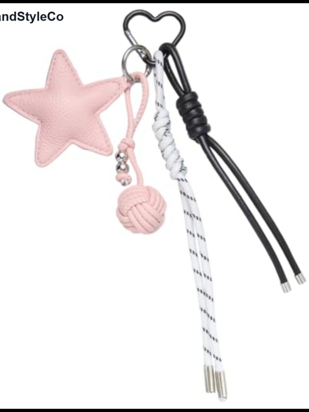 Faux Leather Bag Charm Nylon Keychain Purse Accessory for Handbags